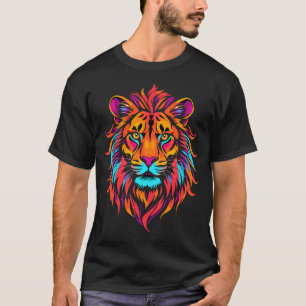 Majestätischer neon Löwe T-Shirt