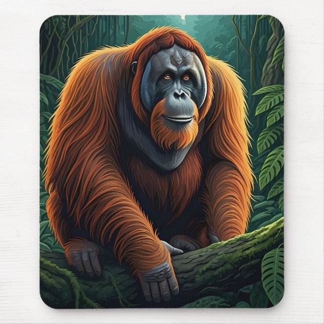 Majestätischer Orang-Utan im Dschungel Mousepad (Vorne)