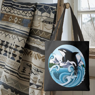 Majestätischer Orca-Schwertwal Blaue Wellen Ozean