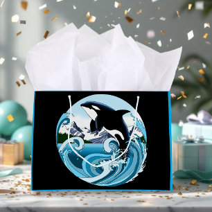 Majestätischer Orca-Schwertwal Blaue Wellen Ozean Große Geschenktüte