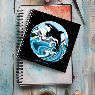 Majestätischer Orca-Schwertwal Blaue Wellen Ozean Notizbuch