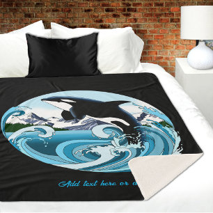 Majestätischer Orca-Schwertwal Blaue Wellen Ozean Sherpadecke