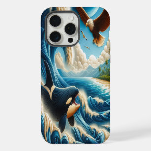 Majestätischer Orca- und Adler-Tanz iPhone 15 Pro Max Hülle