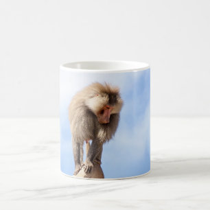 Majestätischer Pavian auf Berggipfel Kaffeetasse