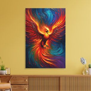 Majestätischer Phoenix-Feuerbird-Abstrakt Fantasy Leinwanddruck