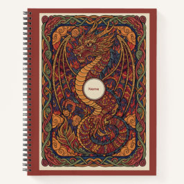 Majestätischer roter Drache keltisches Knotenwerk Notizbuch