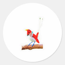 Majestätischer roter Paradiesvogel-Aufkleber - Ind