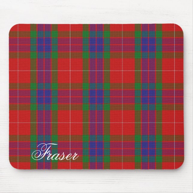 Majestätischer schottischer Clan Fraser Tartan Mousepad (Vorne)