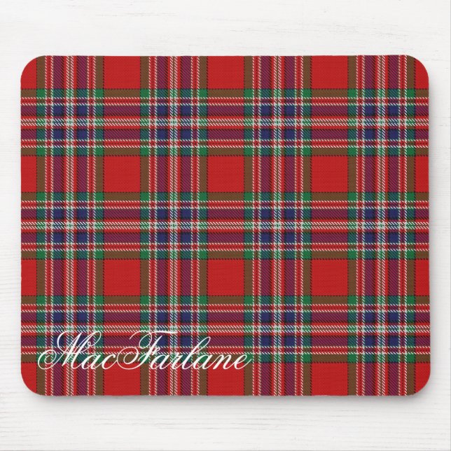 Majestätischer schottischer Clan MacFarlane Tartan Mousepad (Vorne)