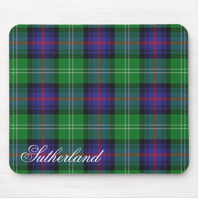 Majestätischer schottischer Clan-SutherlandTartan Mousepad (Vorne)