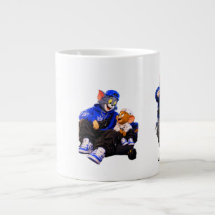 Majestätischer schwarzer Pferdesilhouette-Kaffeebe Jumbo-Tasse