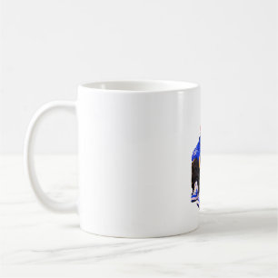 Majestätischer schwarzer Pferdesilhouette-Kaffeebe Kaffeetasse