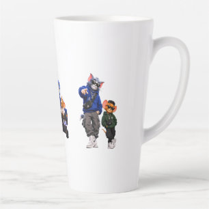 Majestätischer schwarzer Pferdesilhouette-Kaffeebe Milchtasse