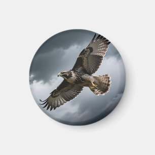Majestätischer schwebender Habicht Sturmwolken Magnet