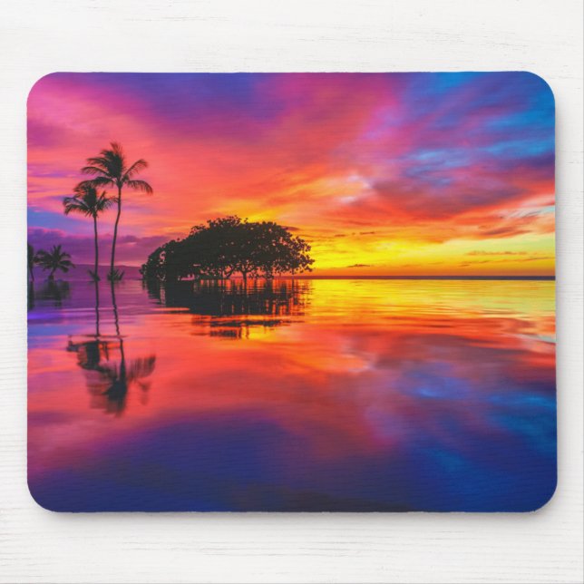 Majestätischer Strand des Sonnenuntergang-| Mousepad (Vorne)