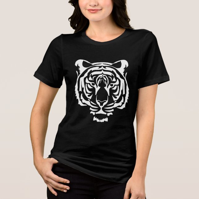 Majestätischer Tiger Tri-Blend Shirt (Vorderseite)