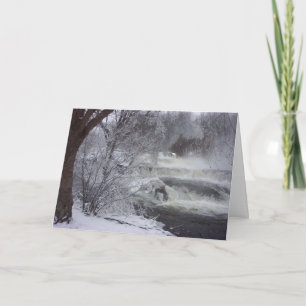 Majestätischer Wasserfall-geistige Weihnachtskarte Feiertagskarte