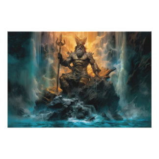 Majestätischer Wasserfall: Poseidon Poster
