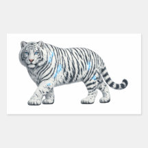 Majestätischer Weißer-Tiger-Wildlife-Kunst-Aufkleb