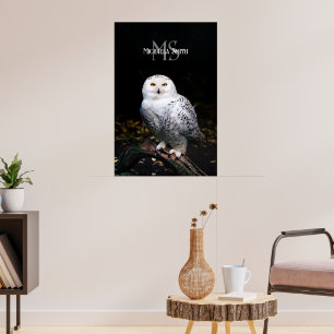Majestätischer Winterschneeauuler Monogramm-indivi Poster
