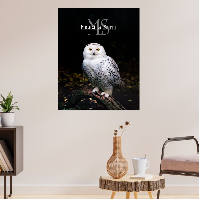 Majestätischer Winterschneeauuler Monogramm-indivi Poster (Wohnzimmer 3)