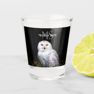 Majestätischer Winterschneeauuler Monogramm-indivi Schnapsglas