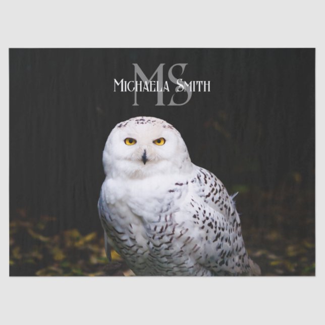 Majestätischer Winterschneeauuler Monogramm-indivi Seidenpapier (Vorderseite)