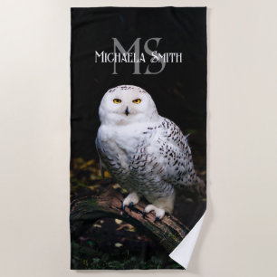 Majestätischer Winterschneeauuler Monogramm-indivi Strandtuch