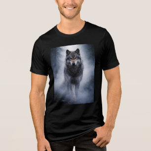 Majestätischer Wolf – Stille Präsenz im Nebel Shir Tri-Blend Shirt