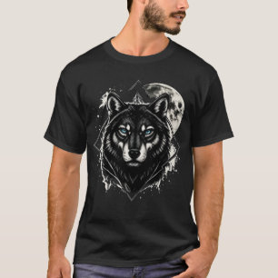 Majestätischer Wolf unter dem Vollmond T-Shirt