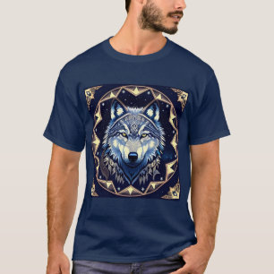 Majestätischer Wolf unter Sternenhimmel T-Shirt