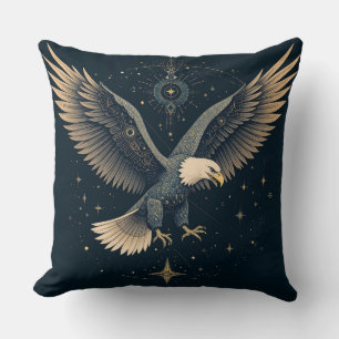Majestätisches Adler Blau Künstlerisches Wildtier- Kissen