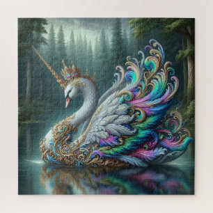 Majestätisches Einhorn Schwan Puzzle