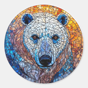 Majestätisches Eisbär Elegante Natur Geschenk Runder Aufkleber