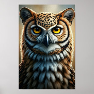 Majestätisches Eulenporträt-Wandkunst Poster