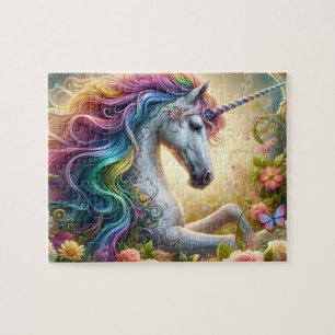 Majestätisches florales Einhorn Puzzle