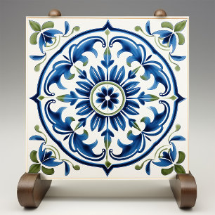 Majestätisches florales italienisches Medaillon si Fliese