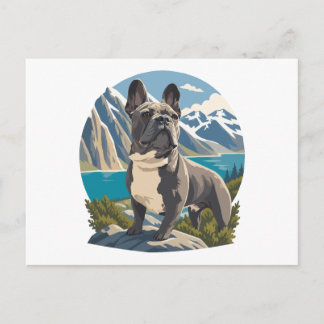 Majestätisches Französische Bulldogge Bergsee Aben Postkarte