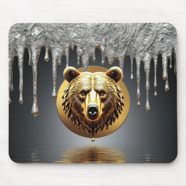 Majestätisches Goldbär-Wildtiersymbol 🐻 Mousepad (Vorne)