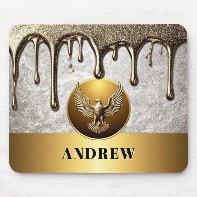 Majestätisches Golden Eagle Metalldesign 🦅 Mousepad (Vorne)