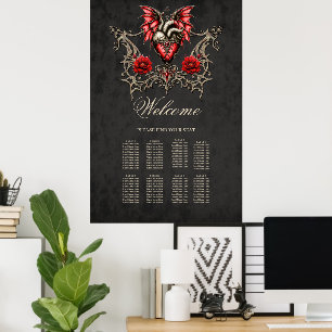 Majestätisches Herz, gotische Romantik Poster