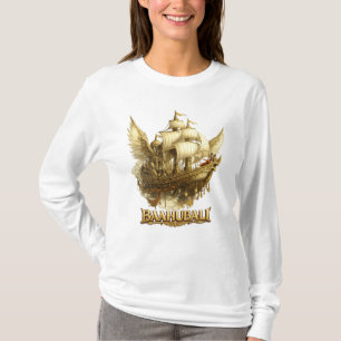 Majestätisches Himmelsschiff Fantasy Art Langarmsh T-Shirt