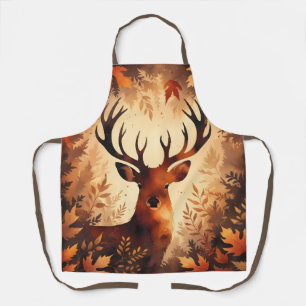 Majestätisches Hirsch-Herbstwald-Schürze Schürze