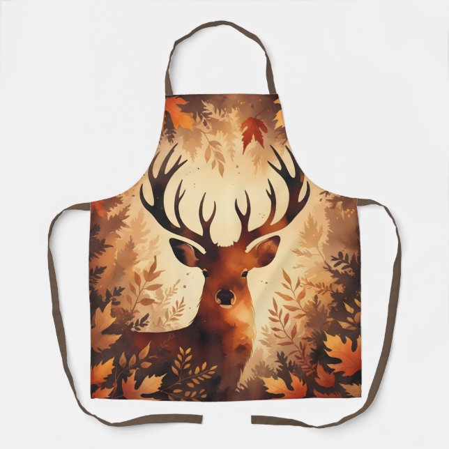 Majestätisches Hirsch-Herbstwald-Schürze Schürze (Vorderseite)