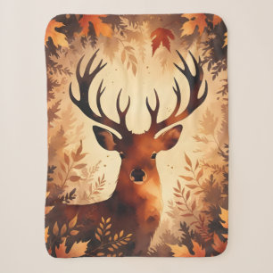 Majestätisches Hirsch-Herbstwald-Wurfdecke Sherpadecke