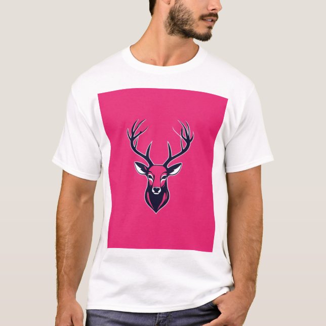 Majestätisches Hirschkopf-Logo-Design. T-Shirt (Vorderseite)