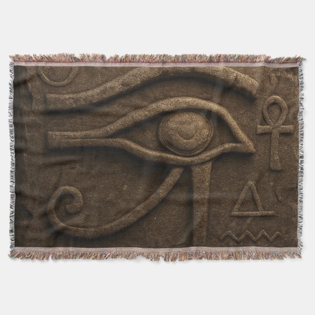 Majestätisches Horusauge Pharaonische Wurfdecke Decke (Vorderseite)