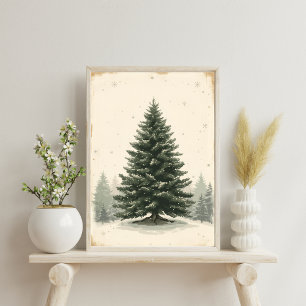 Majestätisches Immergrün-Weihnachtsbaum-Poster Poster