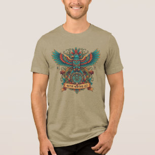 Majestätisches indianisches Erbe Tribal Eagle Kult Tri-Blend Shirt
