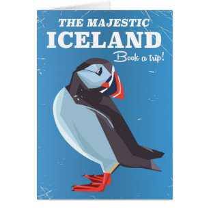 Majestätisches Island-Papageientaucher-Vintage-Rei